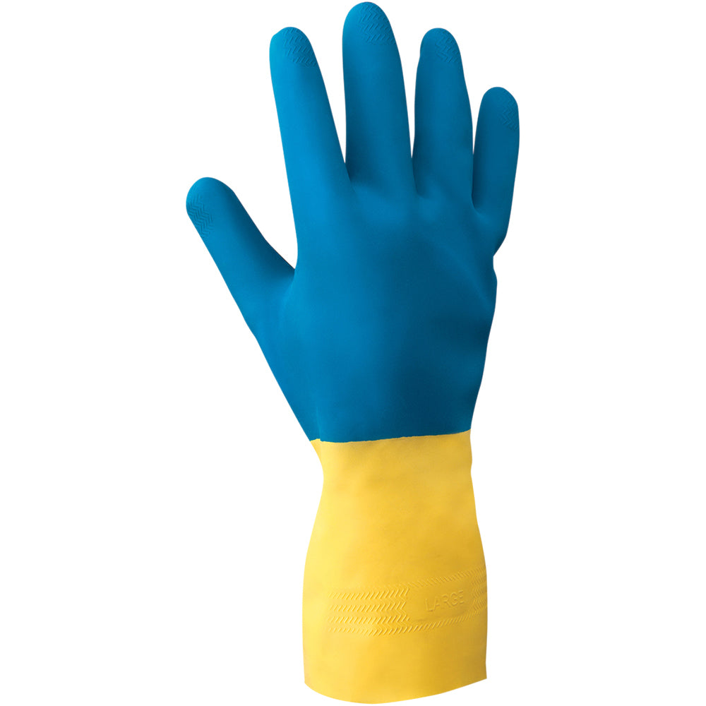 SHOWA CHMYL-09 Chemical Resistant Gloves Large, 26 mil Thick, Neoprene-Coated, Latex & Neoprene, Unsupported
