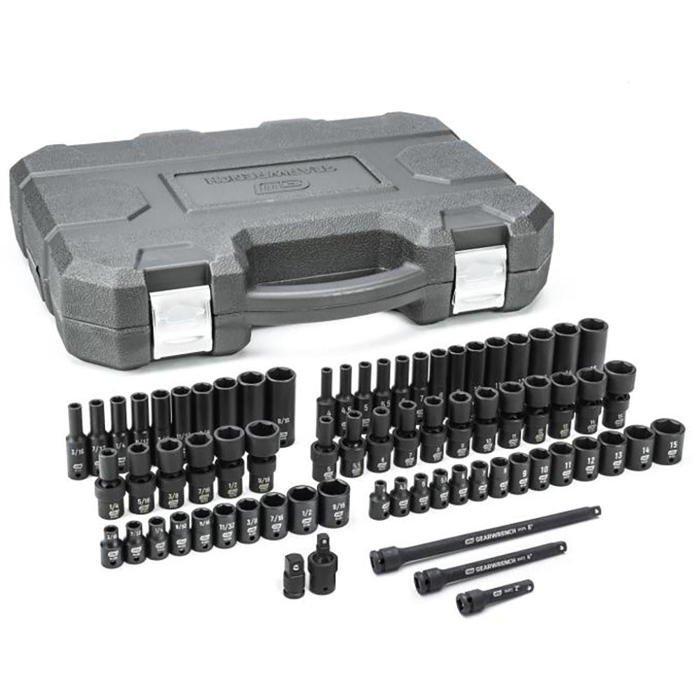 GEARWRENCH 84903 Impact Standard Universal Socket Set 71 Pc, 1/4" Drive, 3/16 to 9/16" Socket