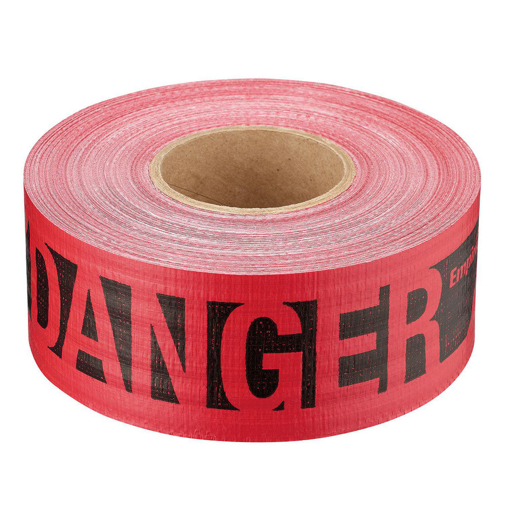 Empire Level 76-0604 Barricade & Flagging Tape Tape Type Tape Marked ANSI Warning  Legend Danger Peligro  Material Plastic  Thickness (mil) 7  Overall Length 500.00  Roll Length (Feet) 500