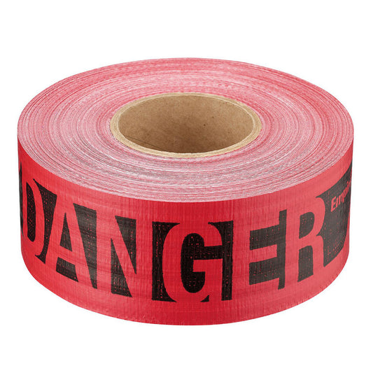 Empire Level 76-0604 Barricade & Flagging Tape Tape Type Tape Marked ANSI Warning  Legend Danger Peligro  Material Plastic  Thickness (mil) 7  Overall Length 500.00  Roll Length (Feet) 500
