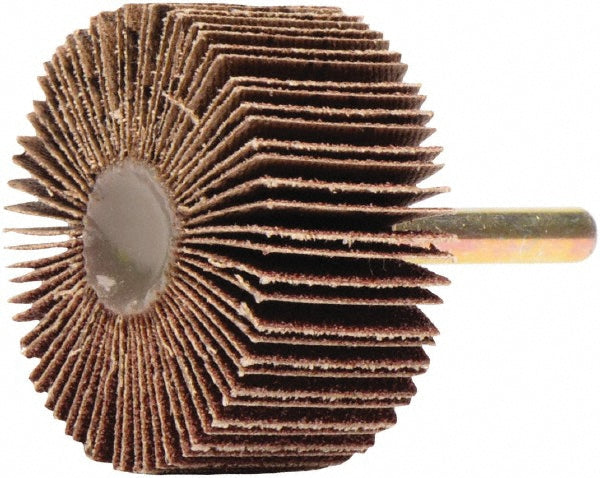 Weiler 52015 Mounted Flap Wheel 2" Dia, 1" Face Width, 60 Grit, Aluminum Oxide