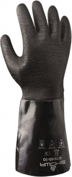SHOWA 6784R-10 Chemical Resistant Gloves Large, 26 mil Thick, Neoprene, Supported
