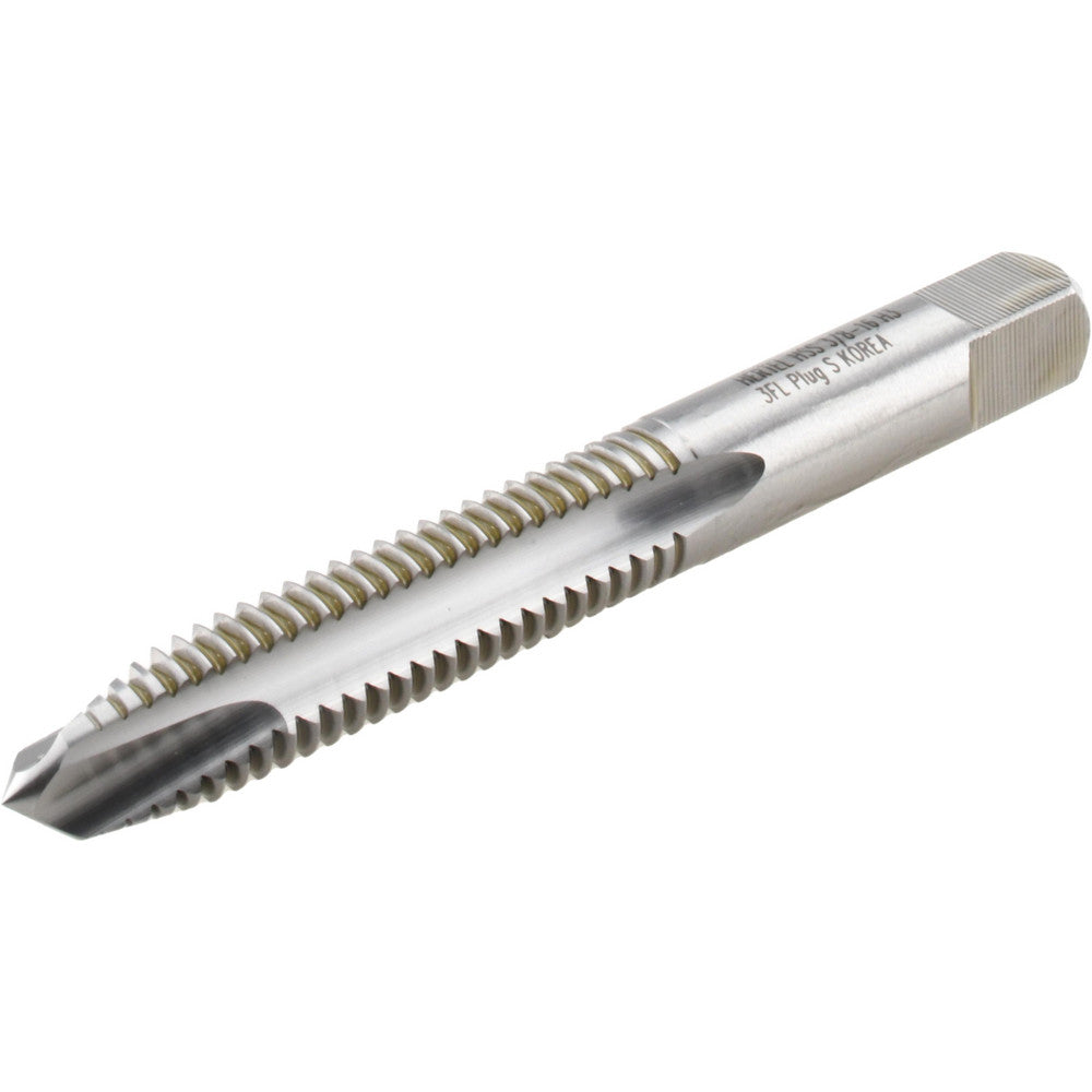 Hertel K008443AS Spiral Point Tap 3/8-16 UNC, 3 Flutes, Plug Chamfer, 3B Class of Fit, HSS, Bright/Uncoated Coated