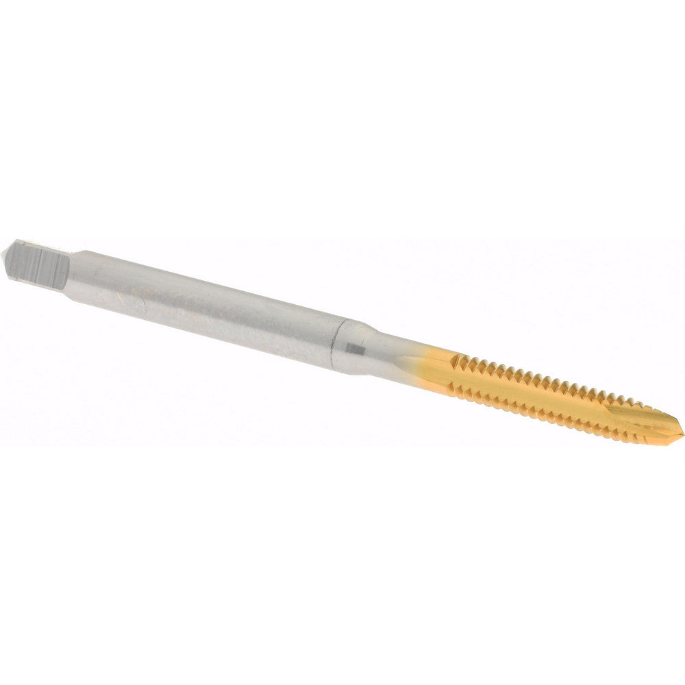Hertel K008090AS25 Spiral Point Tap #4-40 UNC, 2 Flutes, Plug Chamfer, 2B/3B Class of Fit, HSS, TiN Coated
