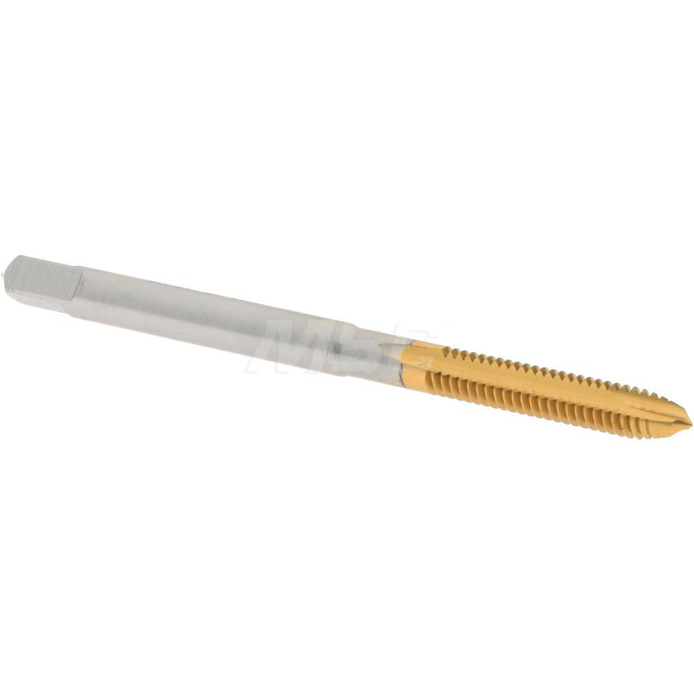 Hertel K008119AS25 Spiral Point Tap #5-40 UNC, 2 Flutes, Plug Chamfer, 2B/3B Class of Fit, HSS, TiN Coated
