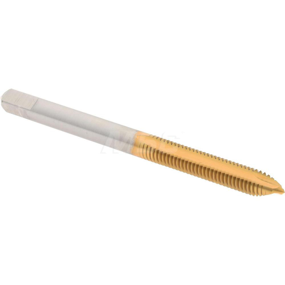 Hertel K008282AS25 Spiral Point Tap #10-32 UNF, 2 Flutes, Plug Chamfer, 2B Class of Fit, HSS, TiN Coated