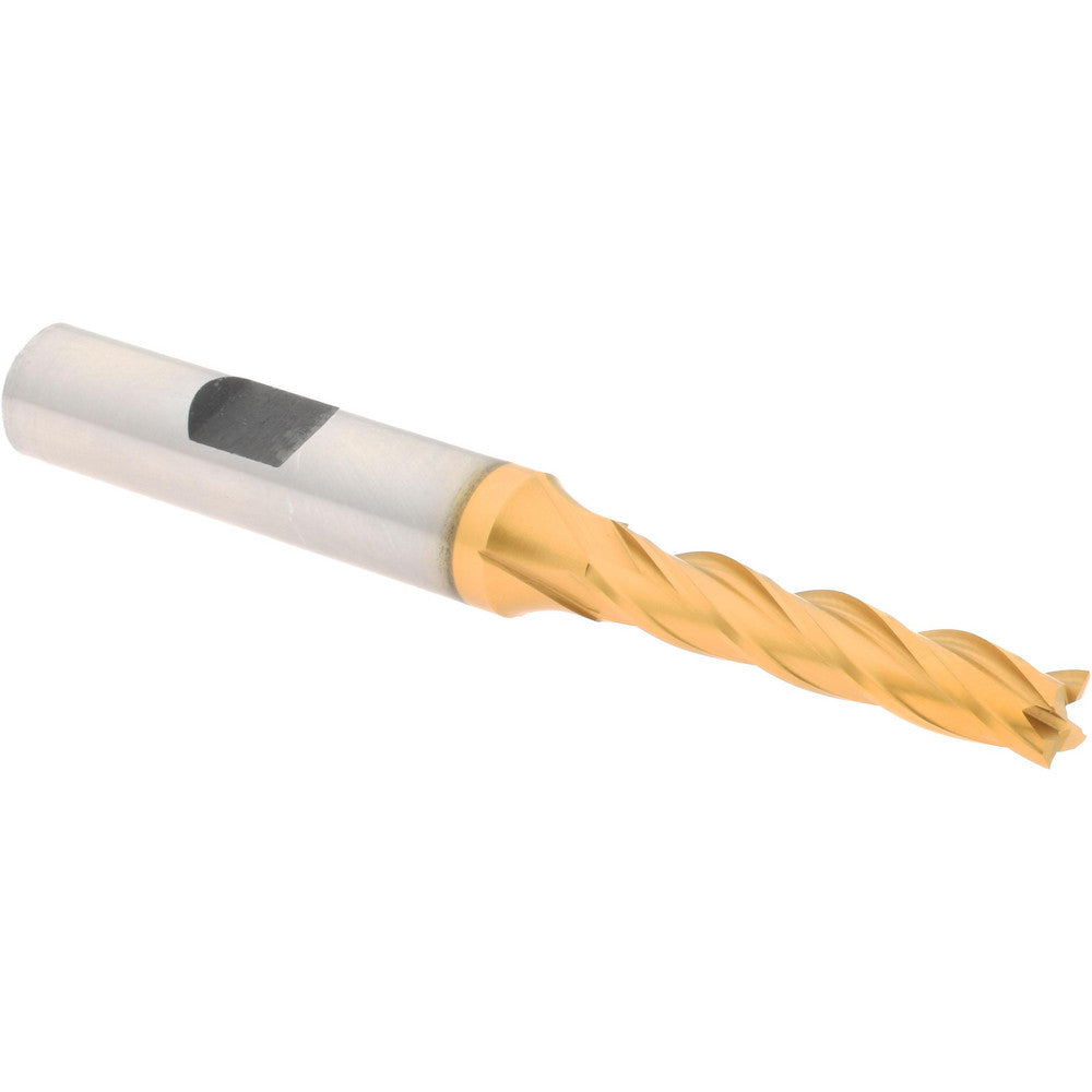 Hertel E4040016 Square End Mill 1/4'' Dia, 1-1/4'' LOC, 3/8'' Shank Dia, 3-1/16'' OAL, 4 Flutes, Cobalt