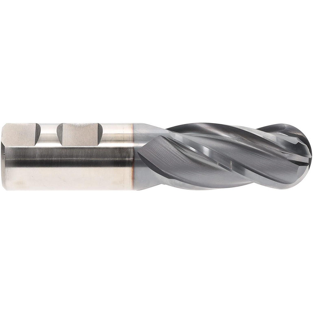 Hertel E7020064 Ball End Mill 1" Dia, 2" LOC, 4 Flute, Cobalt