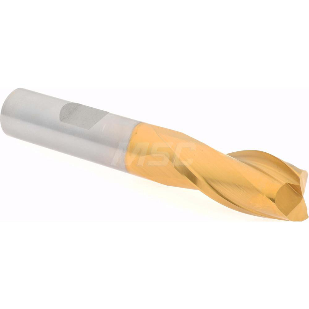 Hertel E4030036 Square End Mill 9/16'' Dia, 1-1/8'' LOC, 1/2'' Shank Dia, 3-1/8'' OAL, 2 Flutes, Cobalt