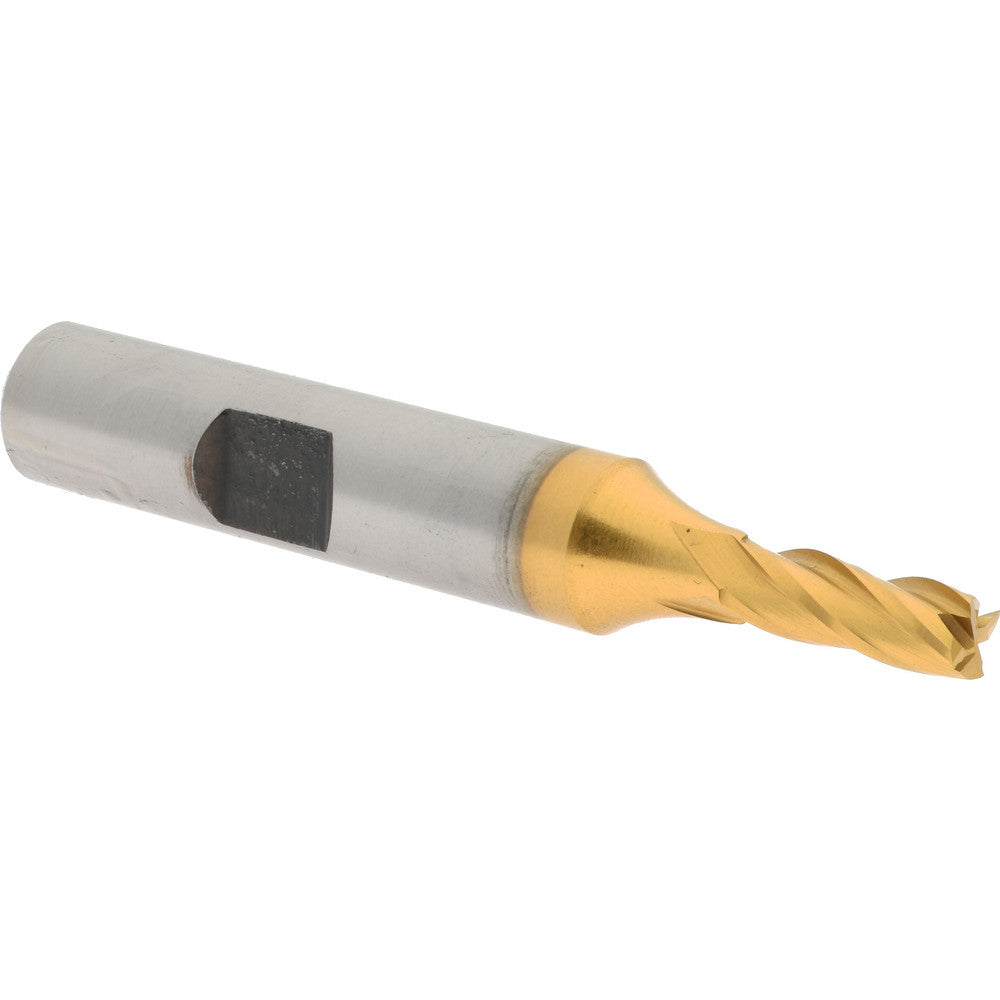 Hertel E4039012 Square End Mill 3/16'' Dia, 1/2'' LOC, 3/8'' Shank Dia, 2-3/8'' OAL, 4 Flutes, Cobalt