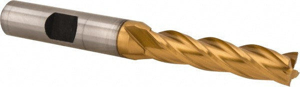 Hertel E4040020 Square End Mill 5/16'' Dia, 1-3/8'' LOC, 3/8'' Shank Dia, 3-1/8'' OAL, 4 Flutes, Cobalt