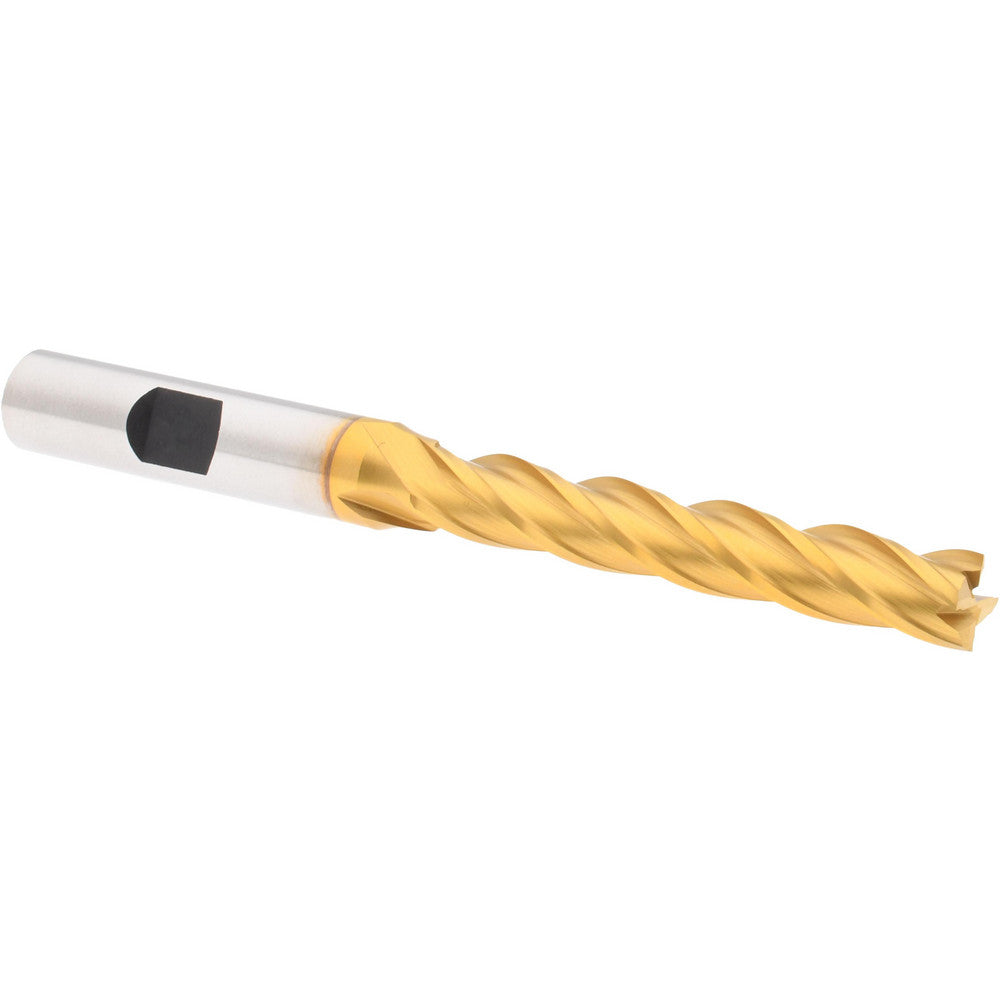 Hertel E4041020 Square End Mill 5/16'' Dia, 2'' LOC, 3/8'' Shank Dia, 3-3/4'' OAL, 4 Flutes, Cobalt