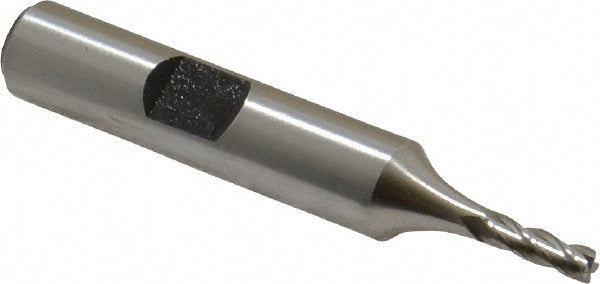 Hertel E1039008 Square End Mill 1/8'' Dia, 3/8'' LOC, 3/8'' Shank Dia, 2-5/16'' OAL, 4 Flutes, High Speed Steel
