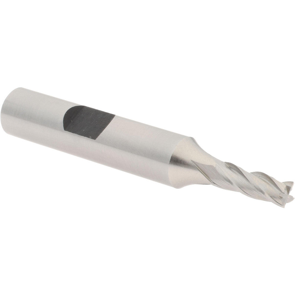 Hertel E1039012 Square End Mill 3/16'' Dia, 1/2'' LOC, 3/8'' Shank Dia, 2-3/8'' OAL, 4 Flutes, High Speed Steel