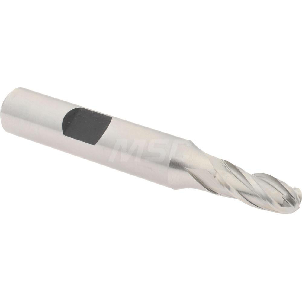 Hertel E202001602 Ball End Mill 0.25" Dia, 0.625" LOC, 4 Flute, High Speed Steel