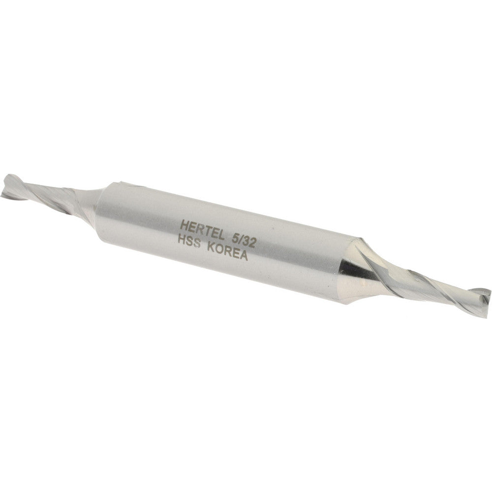 Hertel E1050010 Square End Mill 5/32'' Dia, 7/16'' LOC, 3/8'' Shank Dia, 3-1/8'' OAL, 2 Flutes, High Speed Steel