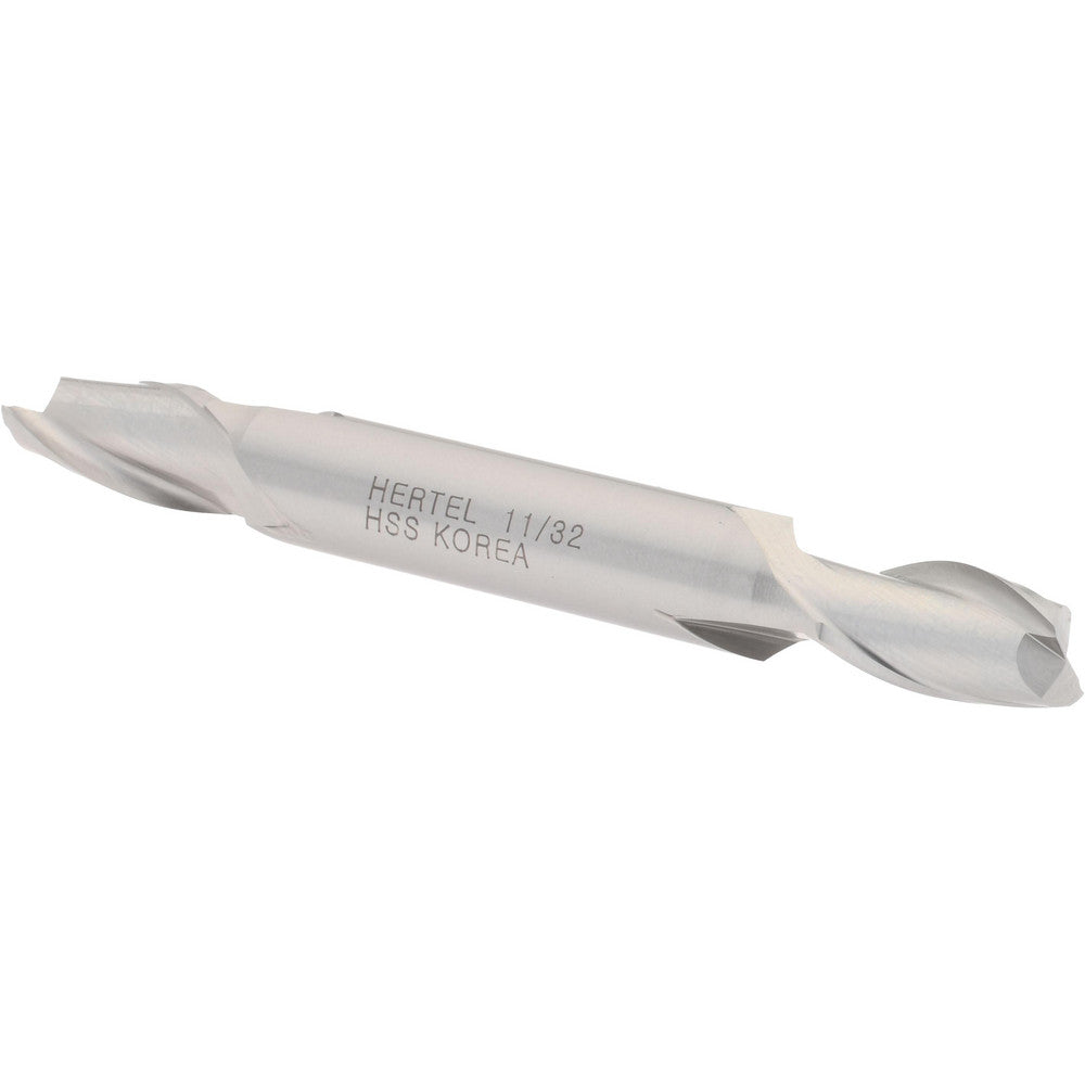 Hertel E1050022 Square End Mill 11/32" Dia, 9/16" LOC, 2 Flute, High Speed Steel