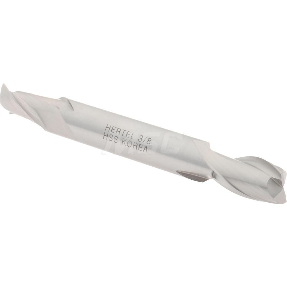 Hertel E1050024 Square End Mill 3/8'' Dia, 9/16'' LOC, 3/8'' Shank Dia, 3-1/8'' OAL, 2 Flutes, High Speed Steel