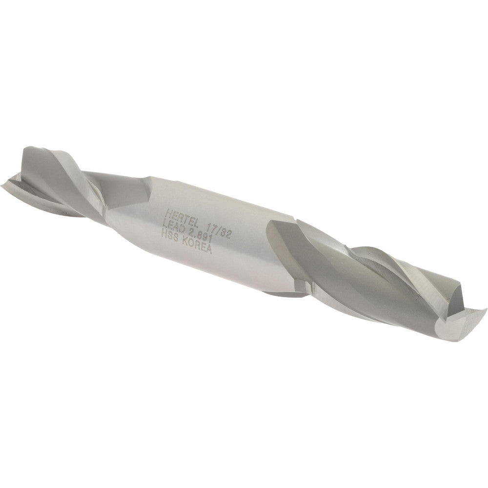 Hertel E1050034 Square End Mill 17/32" Dia, 1-1/8" LOC, 2 Flutes, High Speed Steel
