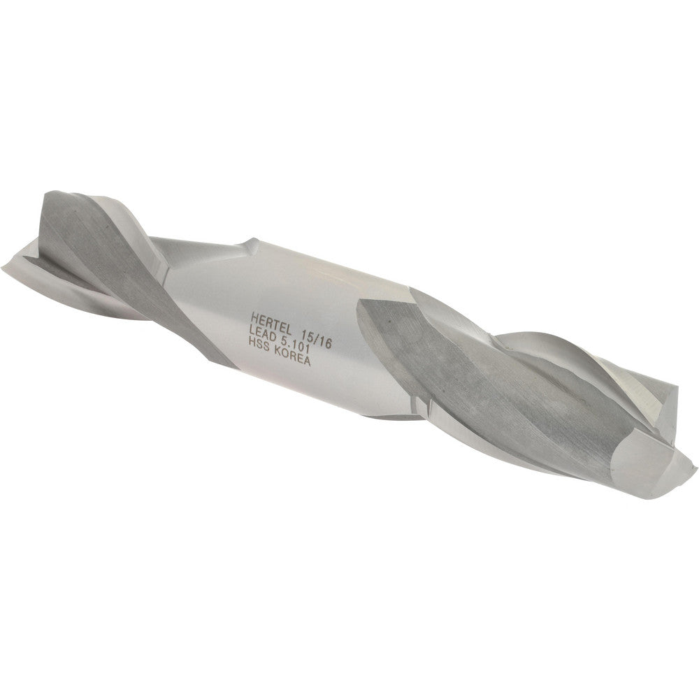 Hertel E1050060 Square End Mill 15/16'' Dia, 1-5/8'' LOC, 1'' Shank Dia, 5-7/8'' OAL, 2 Flutes, High Speed Steel