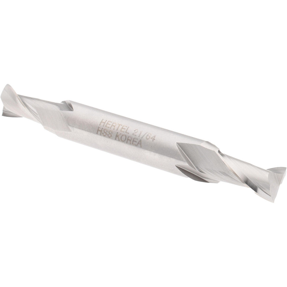 Hertel E1050021 Square End Mill 21/64" Dia, 9/16" LOC, 2 Flutes, High Speed Steel