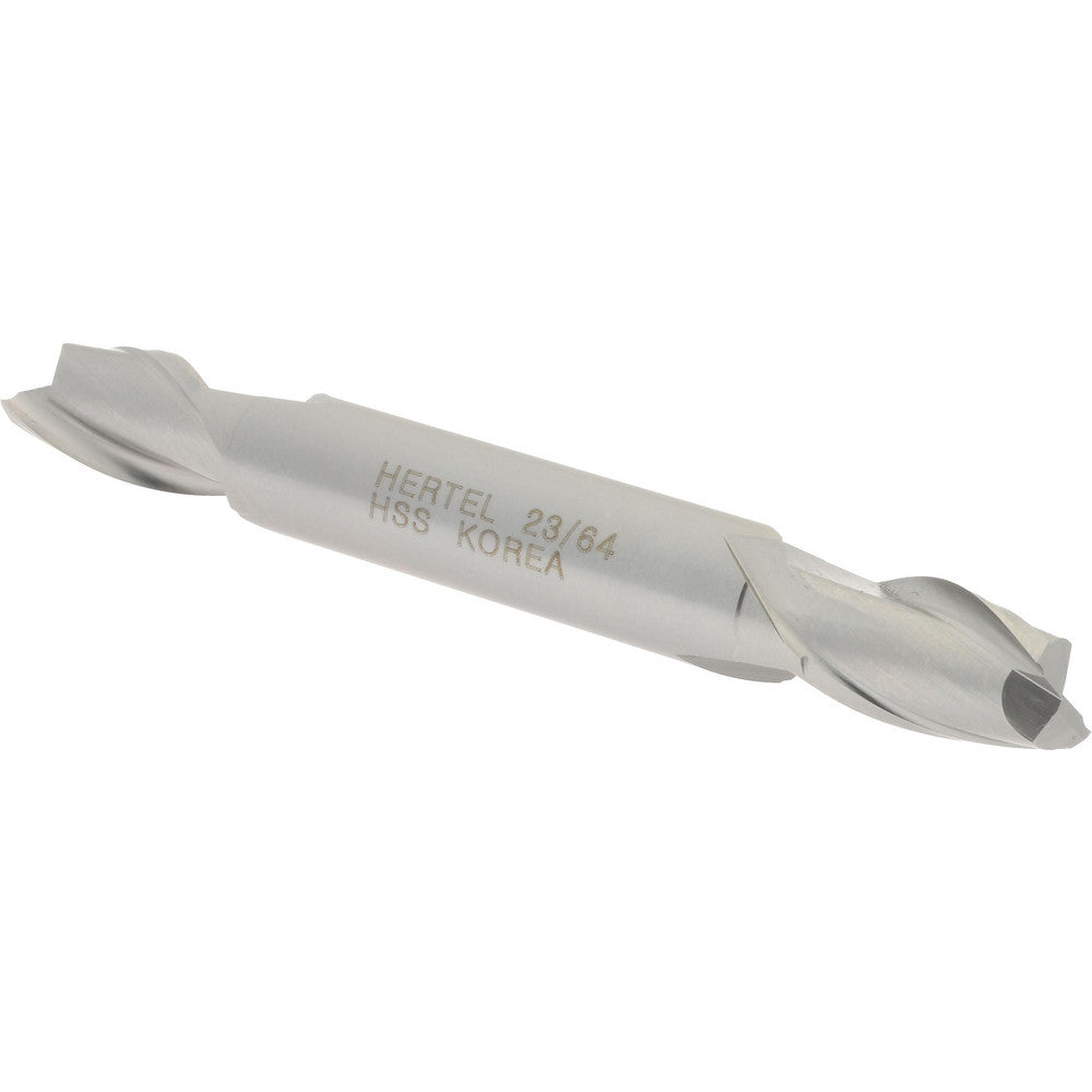 Hertel E1050023 Square End Mill 23/64'' Dia, 9/16'' LOC, 3/8'' Shank Dia, 3-1/8'' OAL, 2 Flutes, High Speed Steel