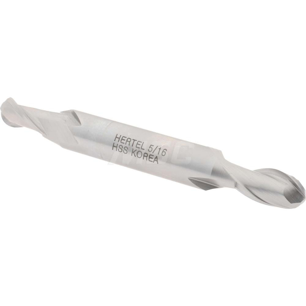Hertel E211202001 Ball End Mill 0.3125" Dia, 0.5625" LOC, 2 Flute, High Speed Steel