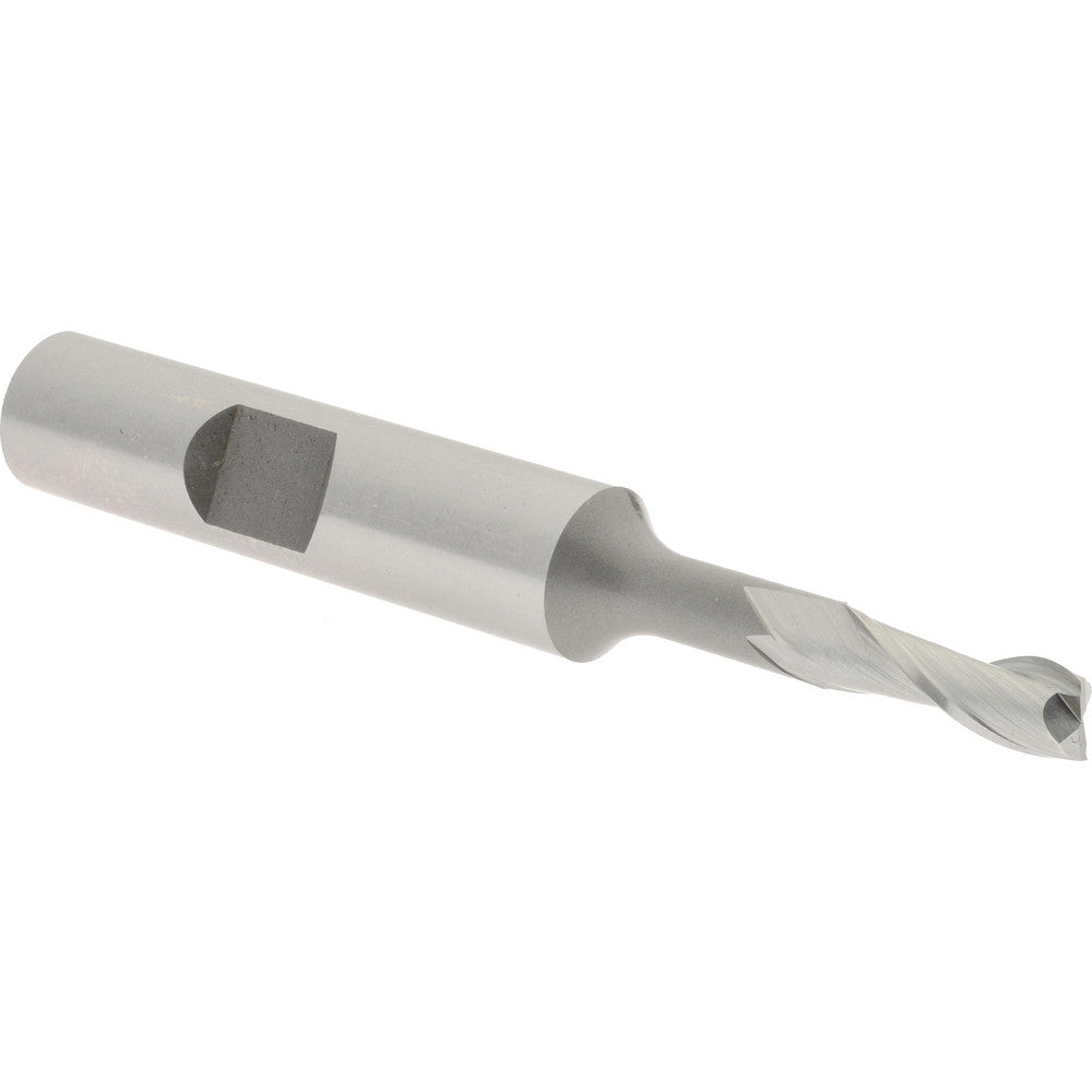 Hertel E1033012 Square End Mill 3/16'' Dia, 1/2'' LOC, 3/8'' Shank Dia, 2-11/16'' OAL, 2 Flutes, High Speed Steel