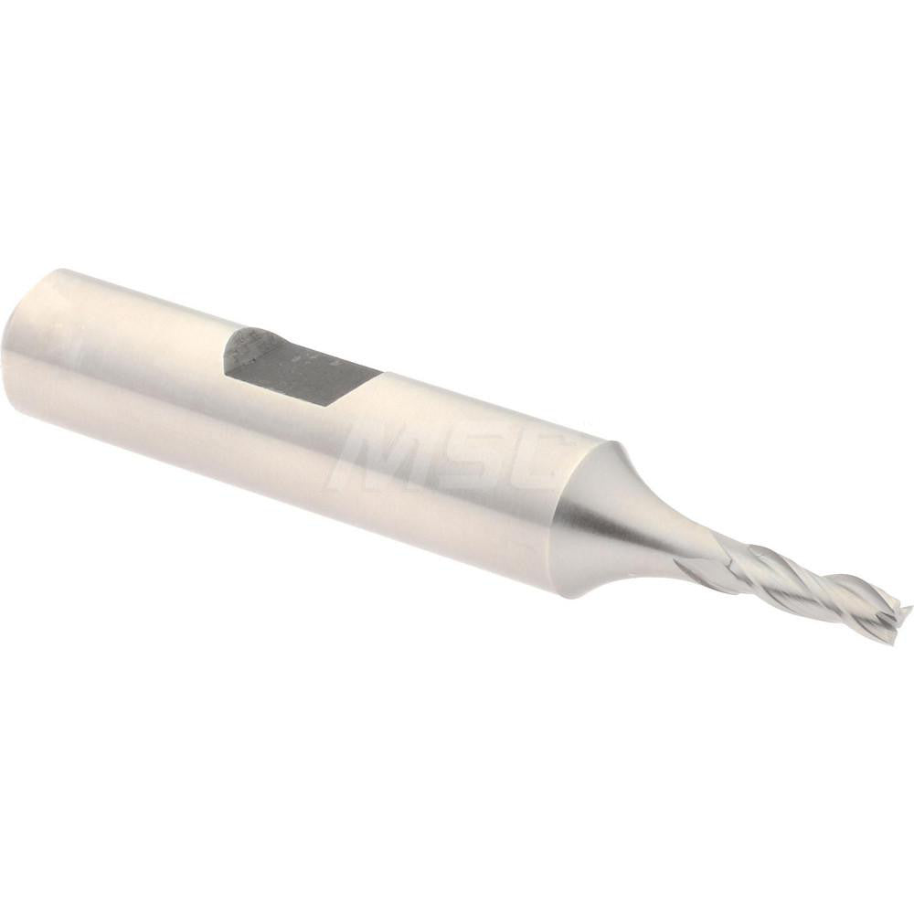 Hertel E1043008 Square End Mill 1/8'' Dia, 3/8'' LOC, 3/8'' Shank Dia, 2-5/16'' OAL, 3 Flutes, High Speed Steel