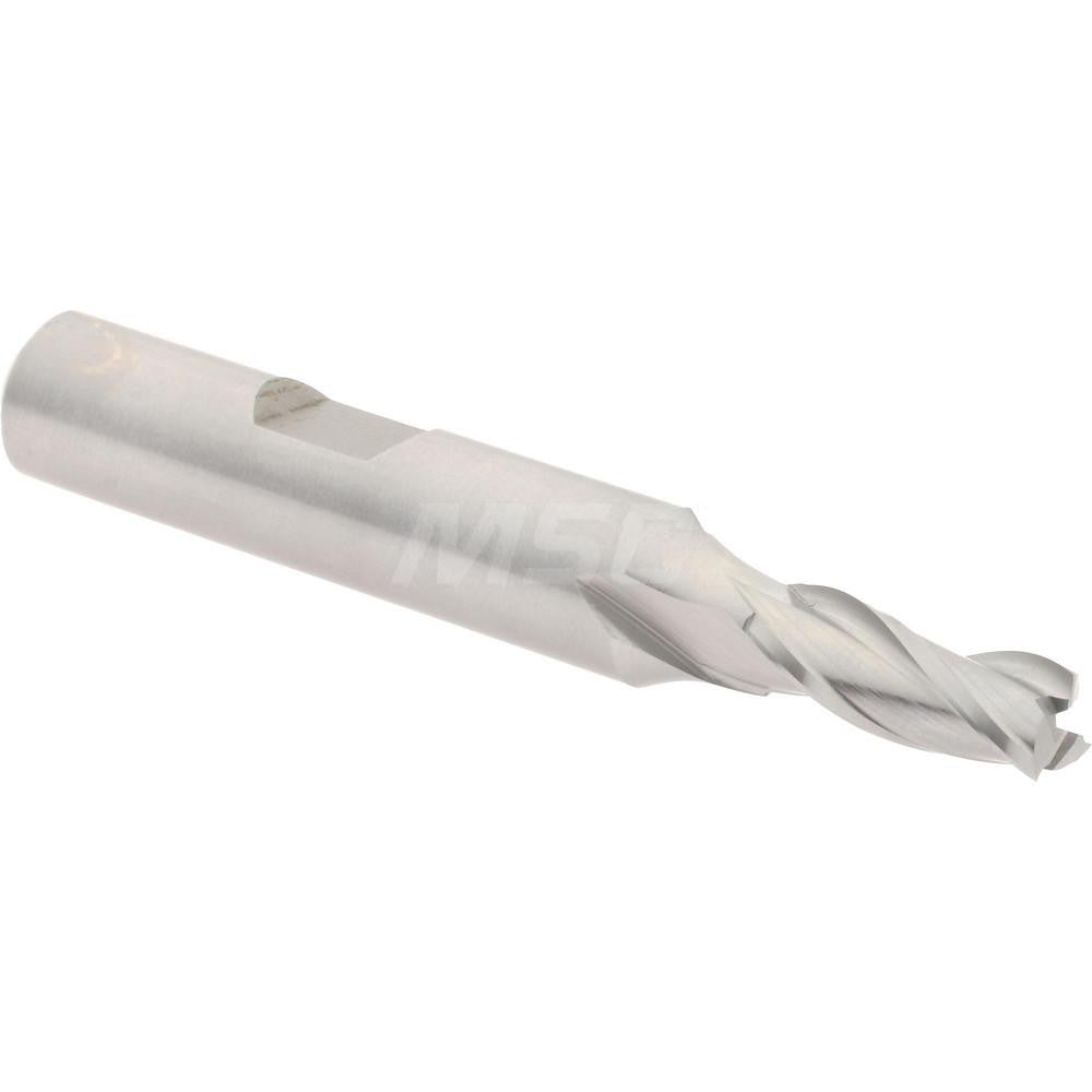 Hertel E1043016 Square End Mill 1/4'' Dia, 5/8'' LOC, 3/8'' Shank Dia, 2-7/16'' OAL, 3 Flutes, High Speed Steel