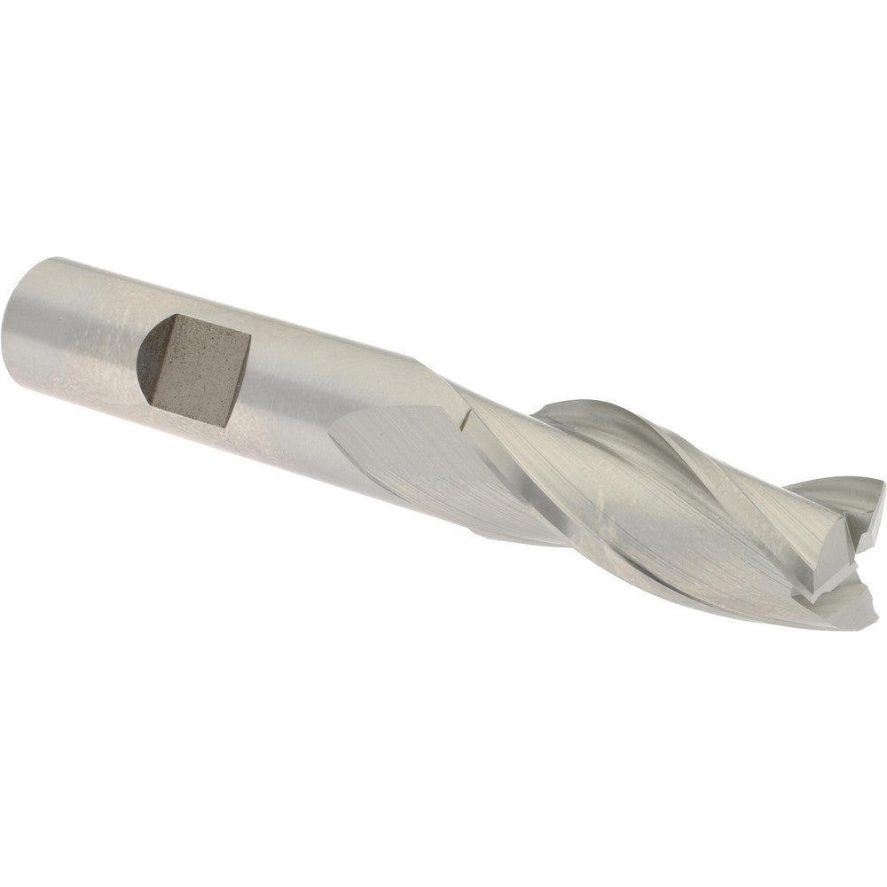 Hertel E1043036 Square End Mill 9/16'' Dia, 1-3/8'' LOC, 1/2'' Shank Dia, 3-3/8'' OAL, 3 Flutes, High Speed Steel