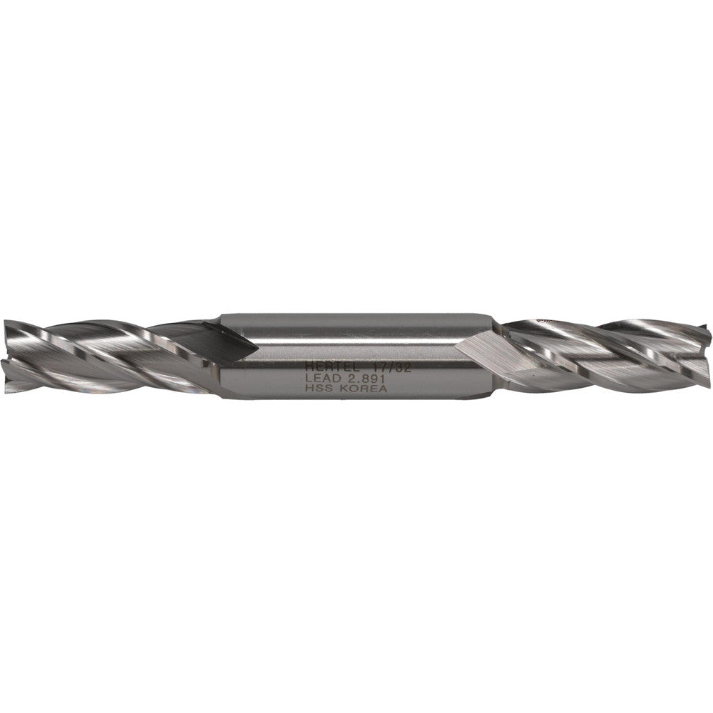 Hertel E1051034 Square End Mill 17/32'' Dia, 1-3/8'' LOC, 5/8'' Shank Dia, 5'' OAL, 4 Flutes, High Speed Steel