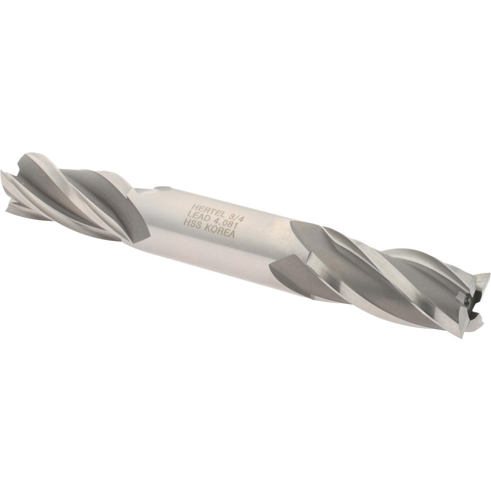 Hertel E1051048 Square End Mill 3/4'' Dia, 1-5/8'' LOC, 3/4'' Shank Dia, 5-5/8'' OAL, 4 Flutes, High Speed Steel