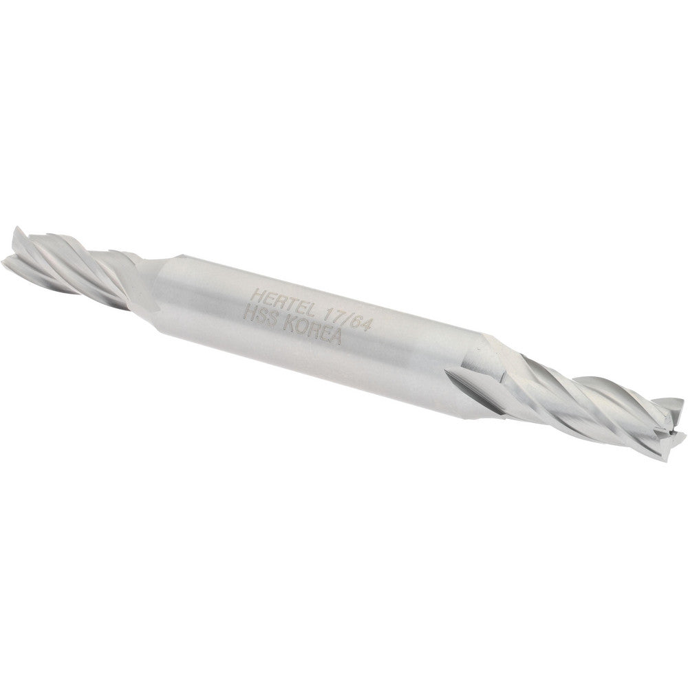 Hertel E1051017 Square End Mill 17/64'' Dia, 11/16'' LOC, 3/8'' Shank Dia, 3-3/8'' OAL, 4 Flutes, High Speed Steel