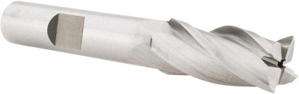 Hertel E1031901 Square End Mill 7/16'' Dia, 1'' LOC, 3/8'' Shank Dia, 2-11/16'' OAL, 4 Flutes, High Speed Steel