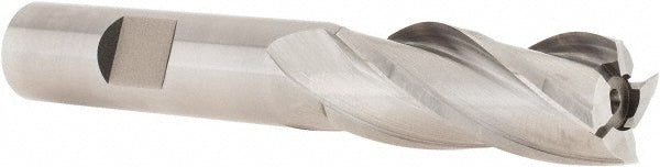 Hertel E1031036 Square End Mill 9/16'' Dia, 1-3/8'' LOC, 1/2'' Shank Dia, 3-3/8'' OAL, 4 Flutes, High Speed Steel