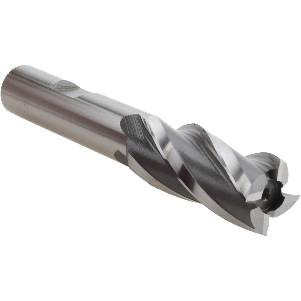 Hertel E1031904 Square End Mill 5/8'' Dia, 1-3/8'' LOC, 1/2'' Shank Dia, 3-3/8'' OAL, 4 Flutes, High Speed Steel