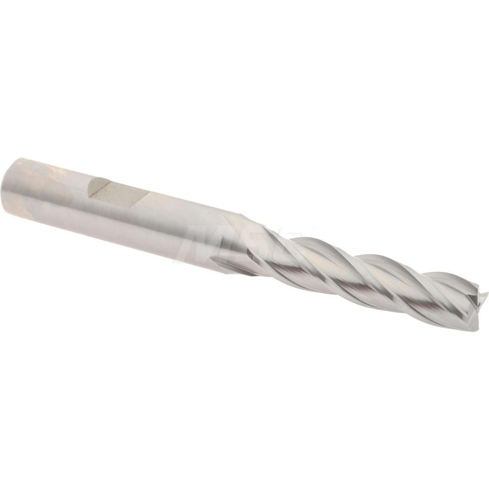 Hertel E1034020 Square End Mill 5/16'' Dia, 1-3/8'' LOC, 3/8'' Shank Dia, 3-1/8'' OAL, 4 Flutes, High Speed Steel