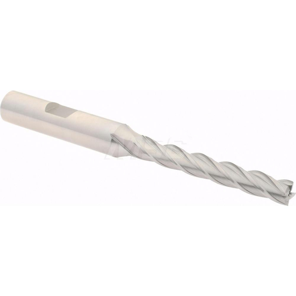 Hertel E1036016 Square End Mill 1/4'' Dia, 1-3/4'' LOC, 3/8'' Shank Dia, 3-9/16'' OAL, 4 Flutes, High Speed Steel