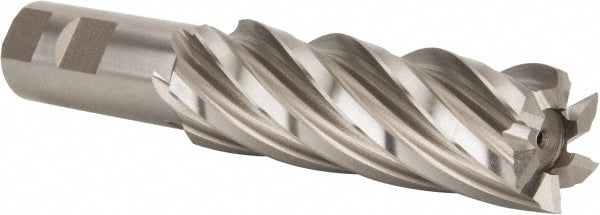 Hertel E1035901 Square End Mill 1-1/4'' Dia, 4'' LOC, 1'' Shank Dia, 6-1/2'' OAL, 6 Flutes, High Speed Steel