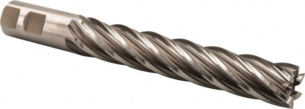 Hertel E1036056 Square End Mill 7/8'' Dia, 5'' LOC, 7/8'' Shank Dia, 7-1/4'' OAL, 6 Flutes, High Speed Steel