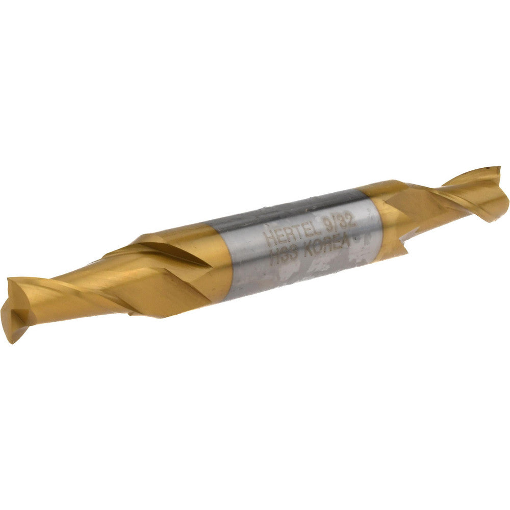 Hertel E8050018 Square End Mill 9/32'' Dia, 9/16'' LOC, 3/8'' Shank Dia, 3-1/8'' OAL, 2 Flutes, High Speed Steel