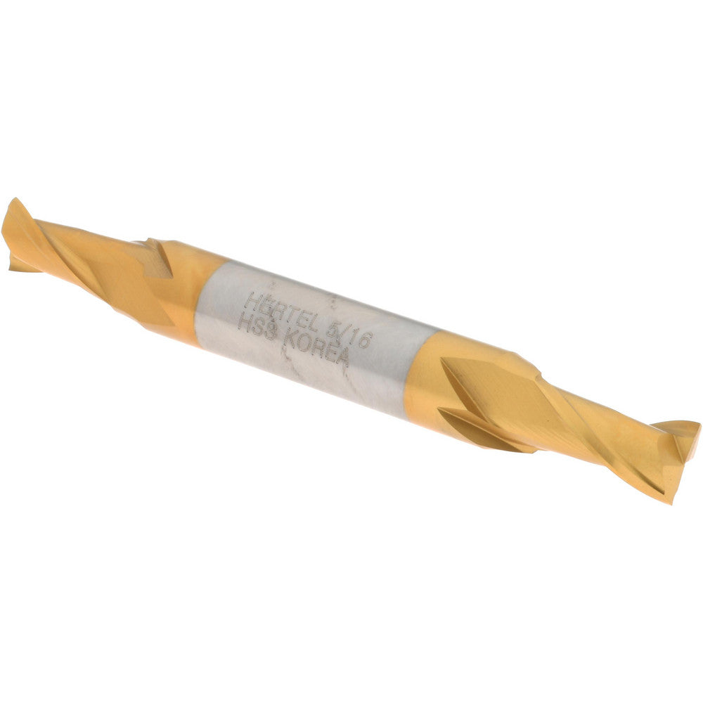 Hertel E8050020 Square End Mill 5/16'' Dia, 9/16'' LOC, 3/8'' Shank Dia, 3-1/8'' OAL, 2 Flutes, High Speed Steel