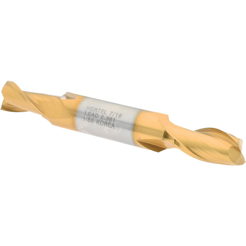 Hertel E8050028 Square End Mill 7/16'' Dia, 13/16'' LOC, 1/2'' Shank Dia, 3-3/4'' OAL, 2 Flutes, High Speed Steel