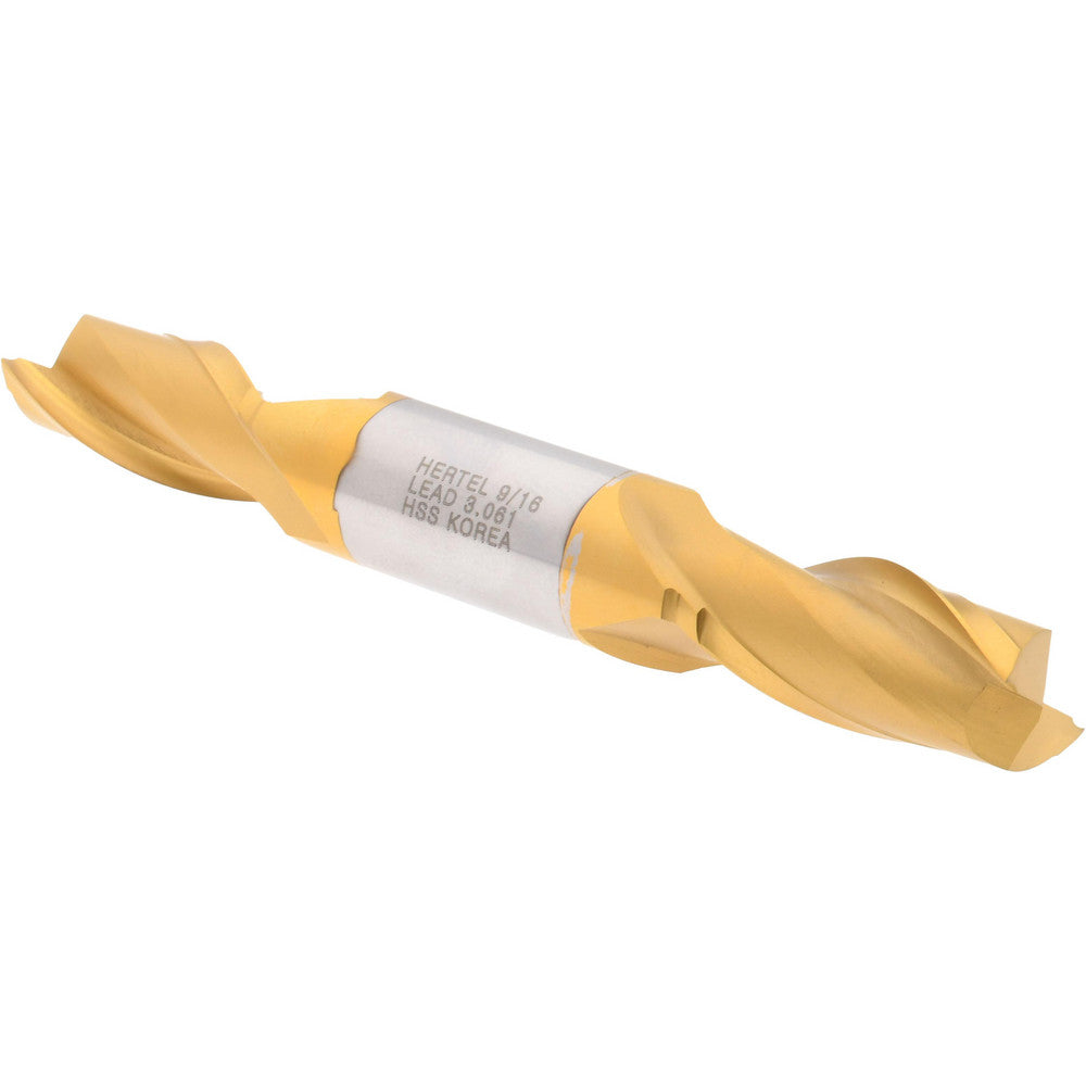 Hertel E8050036 Square End Mill 9/16'' Dia, 1-1/8'' LOC, 5/8'' Shank Dia, 4-1/2'' OAL, 2 Flutes, High Speed Steel