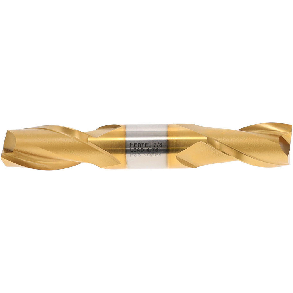 Hertel E8050056 Square End Mill 7/8" Dia, 2 Flutes, 1-9/16" LOC, High Speed Steel, 30 &deg Helix