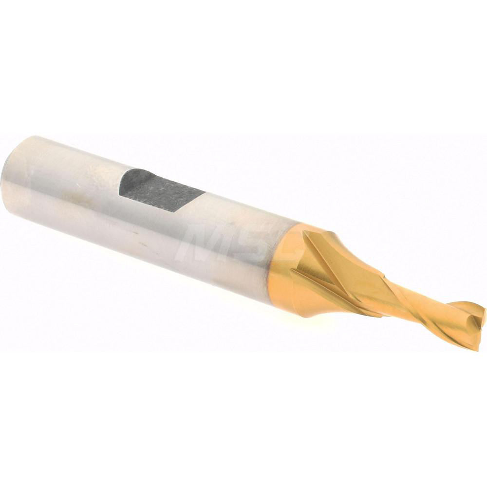 Hertel E8030012 Square End Mill 3/16'' Dia, 7/16'' LOC, 3/8'' Shank Dia, 2-5/16'' OAL, 2 Flutes, High Speed Steel