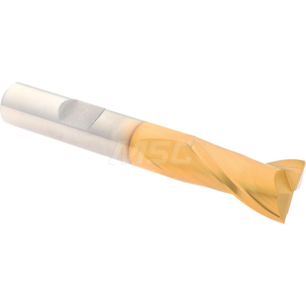 Hertel E803003203 Square End Mill 1/2'' Dia, 13/16'' LOC, 3/8'' Shank Dia, 2-11/16'' OAL, 2 Flutes, High Speed Steel