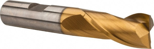 Hertel E8030036 Square End Mill 9/16'' Dia, 1-1/8'' LOC, 1/2'' Shank Dia, 3-1/8'' OAL, 2 Flutes, High Speed Steel
