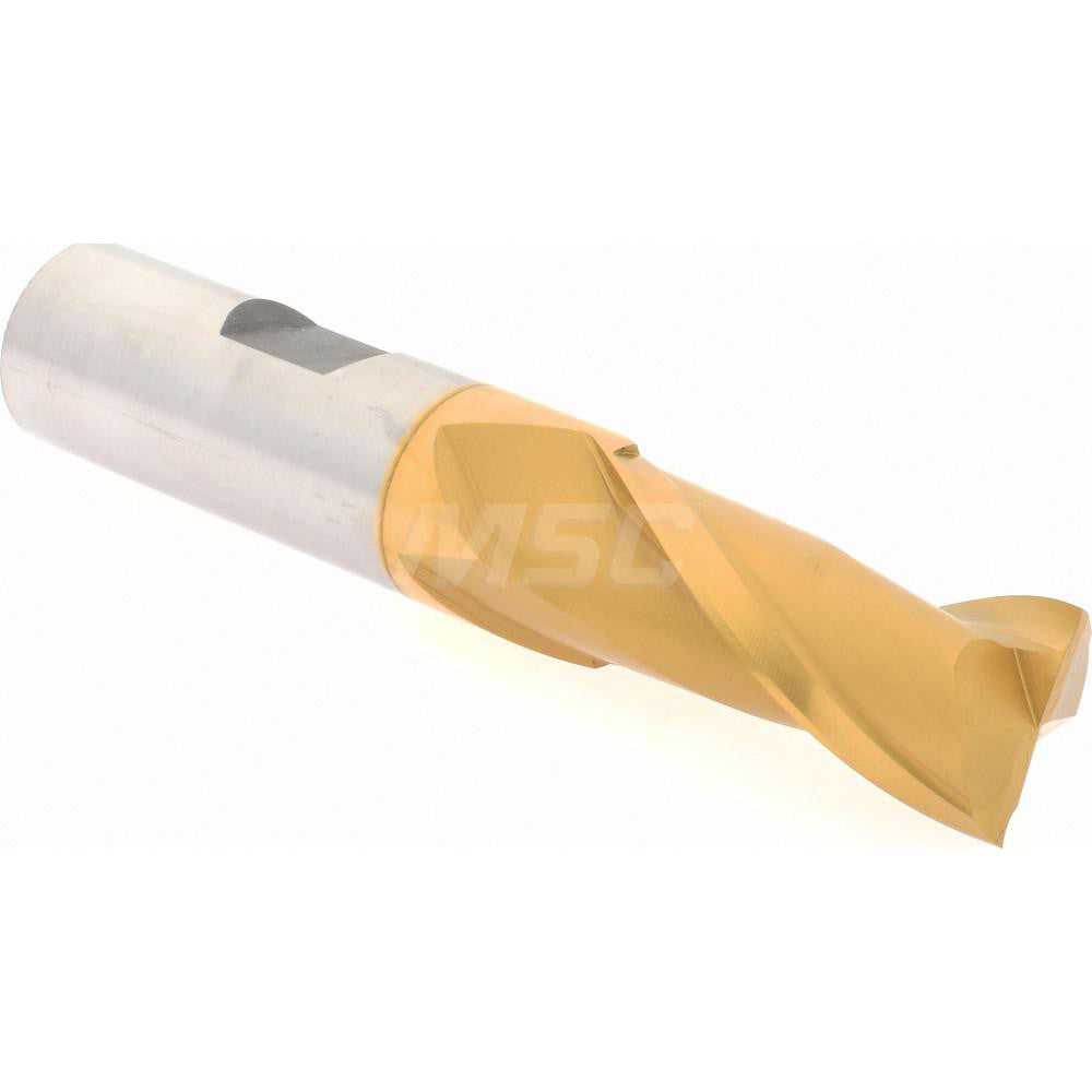 Hertel E8030040 Square End Mill 5/8'' Dia, 1-5/16'' LOC, 5/8'' Shank Dia, 3-7/16'' OAL, 2 Flutes, High Speed Steel